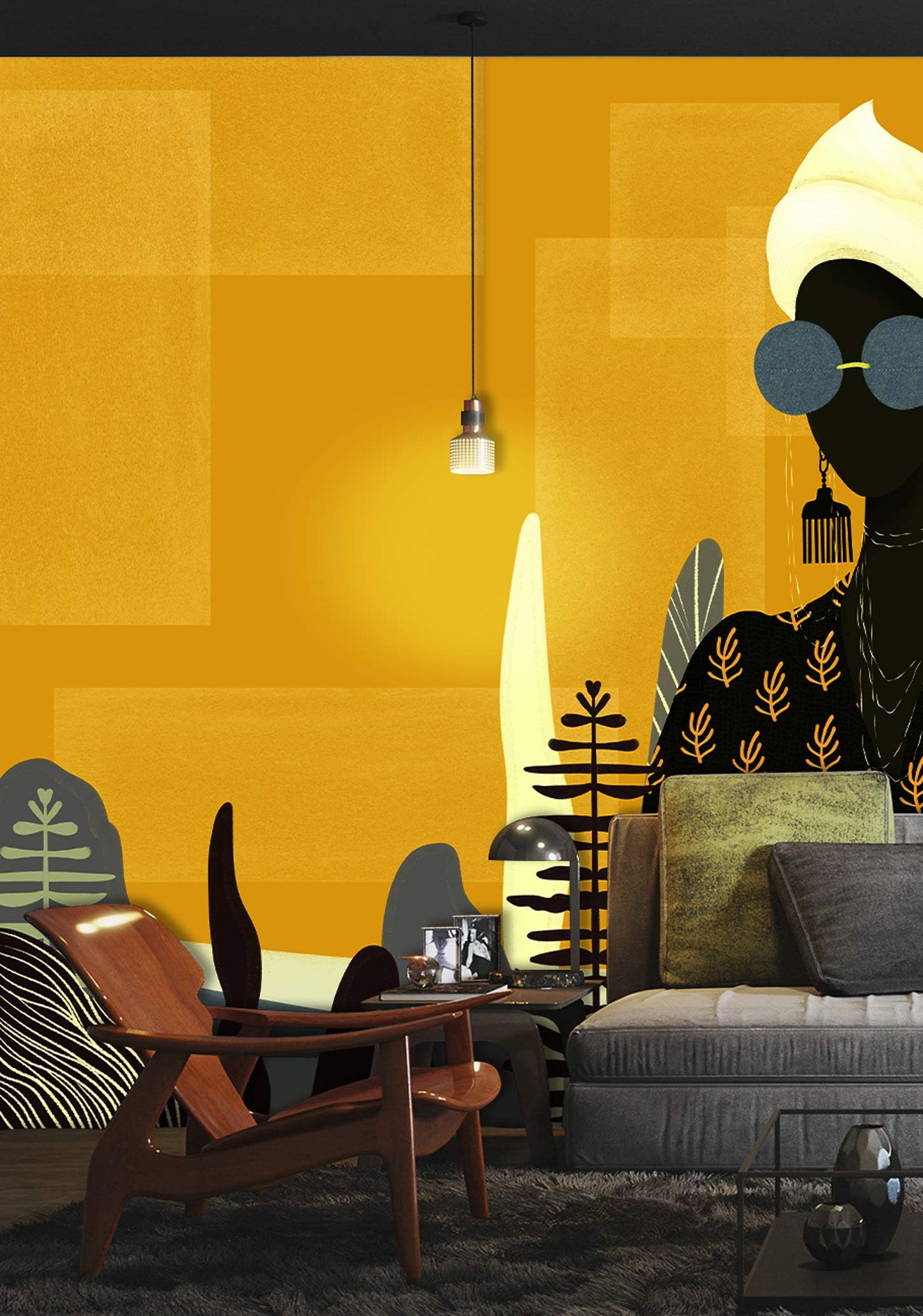 Abstract Figure Wallpaper Mural Living Room