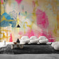 Abstract Watercolor Brushstroke Wallpaper in living room