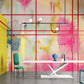 Abstract Watercolor Brushstroke Wallpaper in dining room
