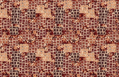 Rustic Brick Mosaic Geometric Mural Wallpaper