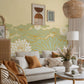 Living Room Decoration Featuring an Abstract Lotus Pool Wallpaper Mural