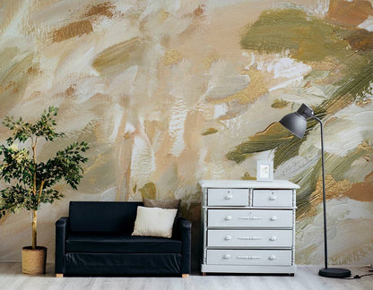 Casual Oil Painting Mural Wallpaper for living room decor