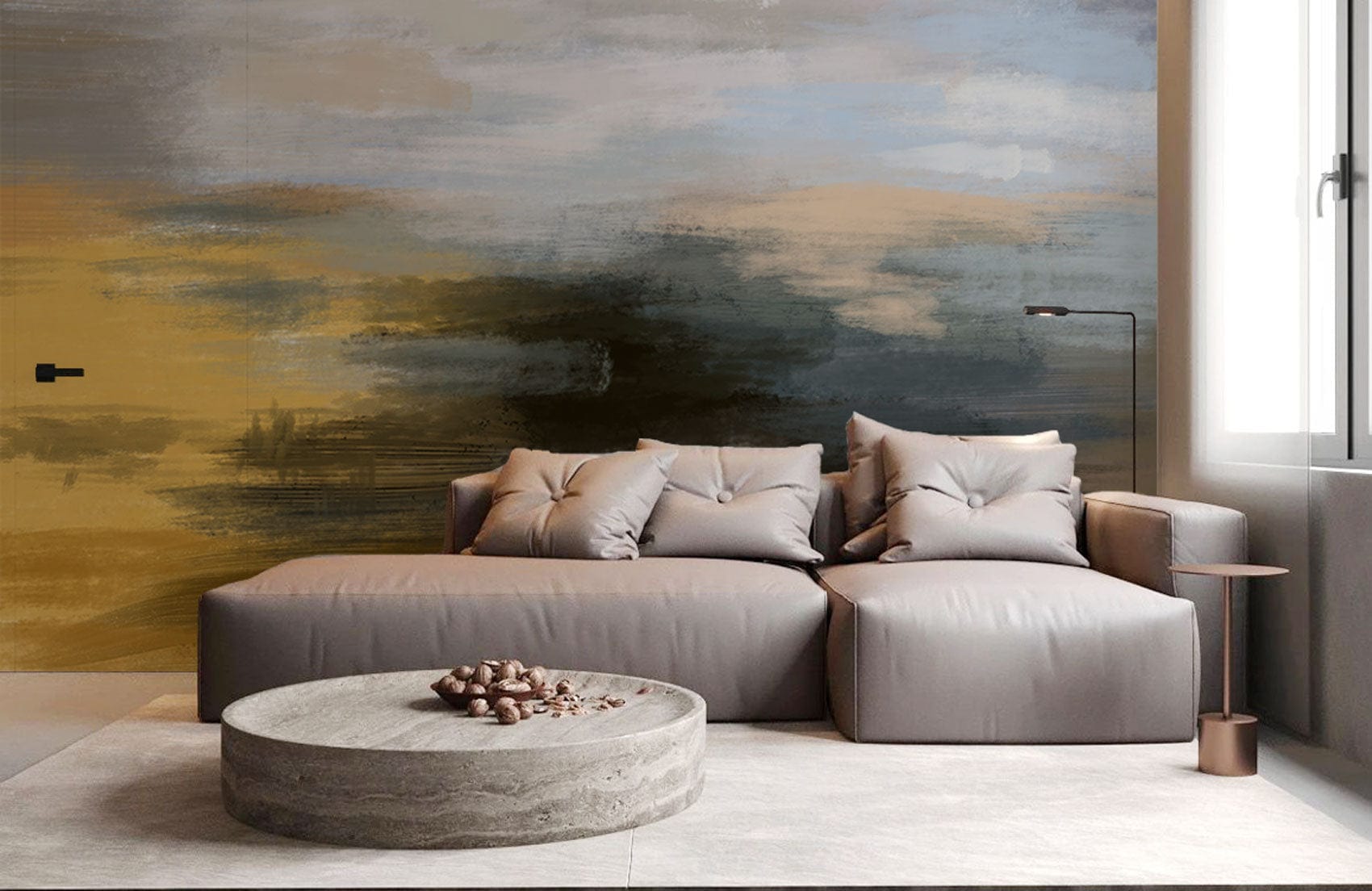 wall mural with an abstract painting, used for decorating the interior