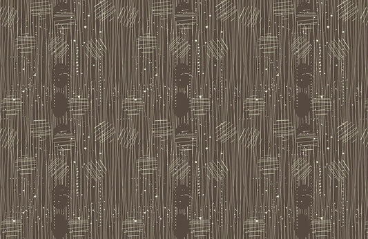 Modern Abstract Geometric Brown Mural Wallpaper