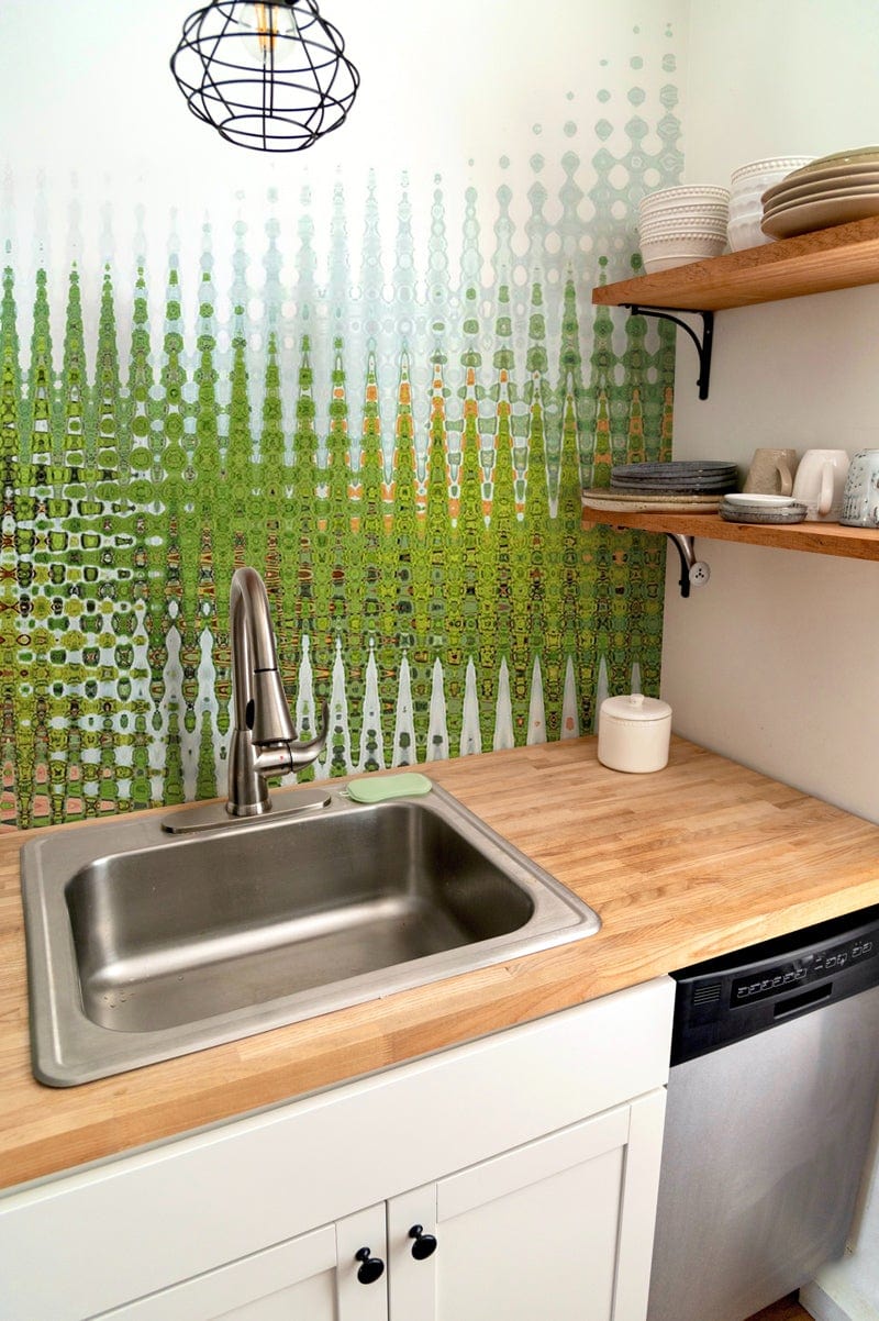Abstract Green Pattern Wallpaper Mural Kitchen