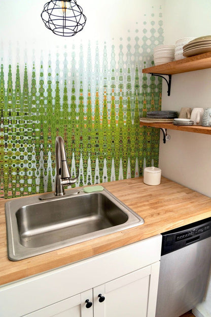 Abstract Green Pattern Wallpaper Mural Kitchen