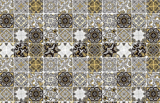 Victorian Geometric Tile Effect Mural Wallpaper