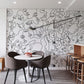To Be Utilized as an Accent Piece in the Dining Room, This Abstract Lines Portrait Wallpaper Mural