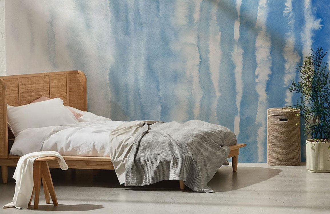 ombre stripe watercolor wallpaper mural bedroom decoration