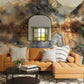 abstract watercolor mountain wall mural living room decor