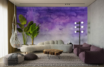 Purple Ombre Watercolor Mural Wallpaper