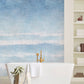 abstract watercolor ombre mural for bathroom design
