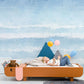 abstract watercolor ombre mural home decor idea