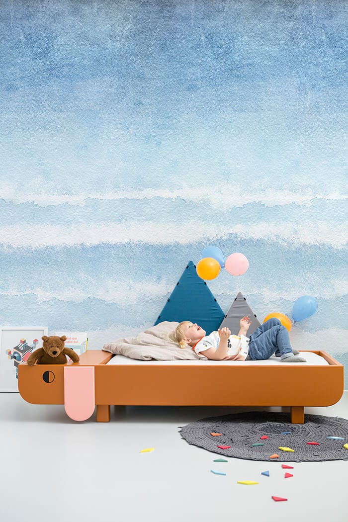 abstract watercolor ombre mural home decor idea
