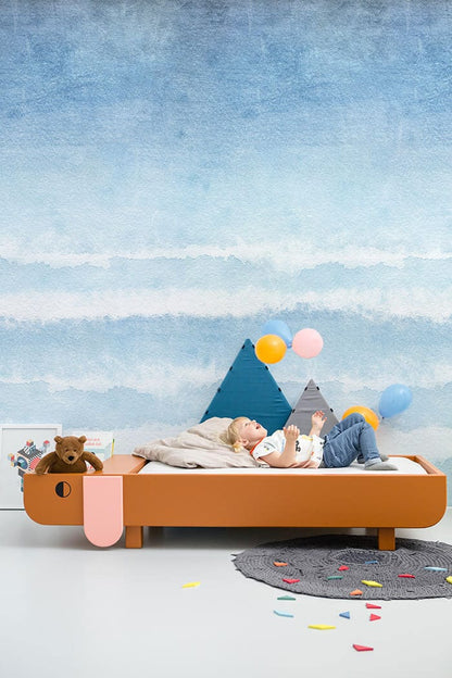 abstract watercolor ombre mural home decor idea