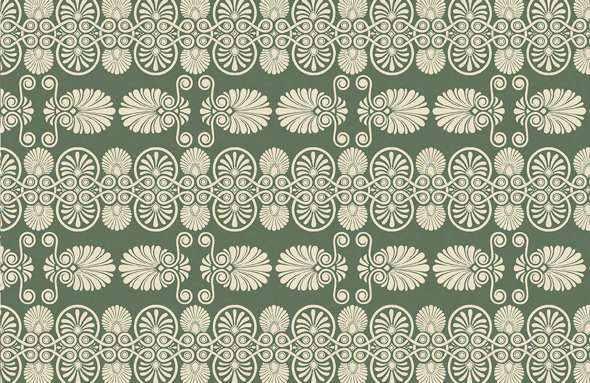 Vintage Botanical Green Gold Mural Wallpaper