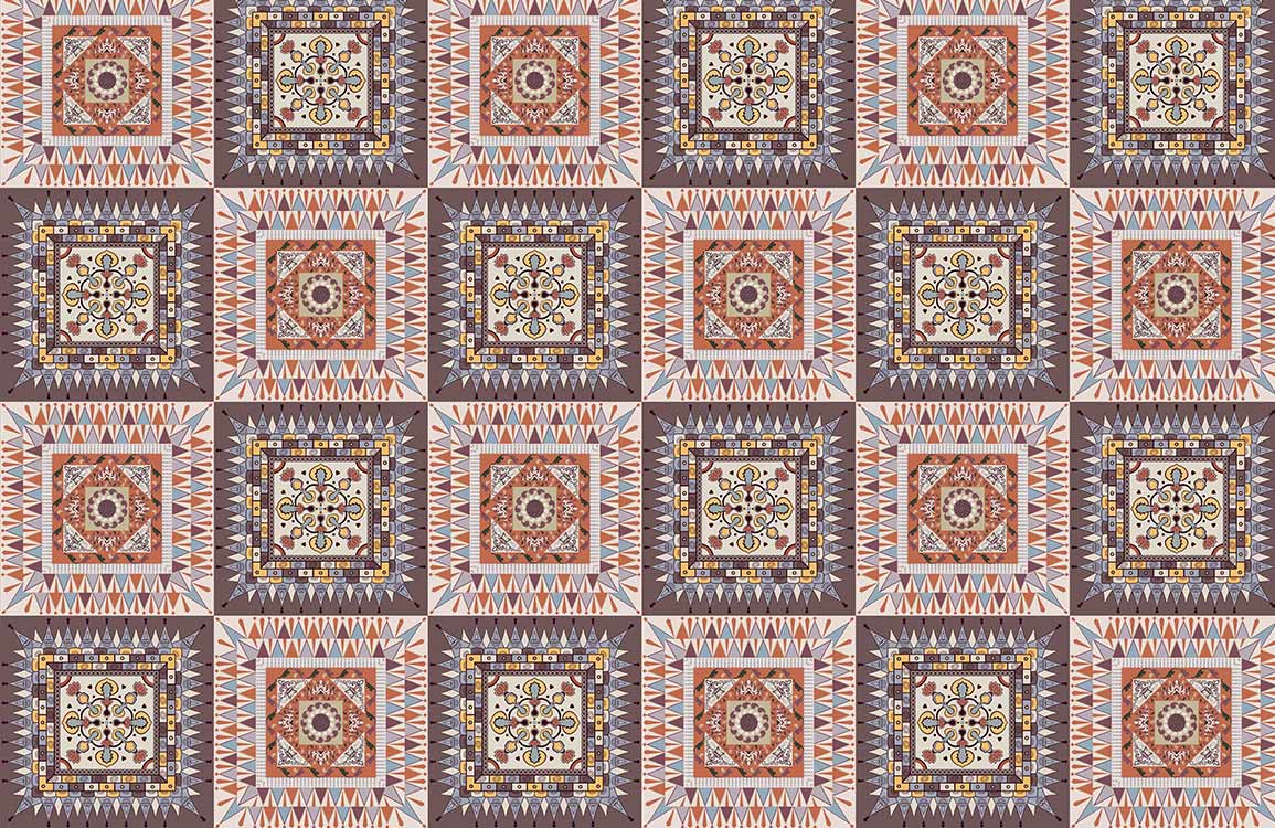 Bohemian Geometric Pattern Mural Wallpaper