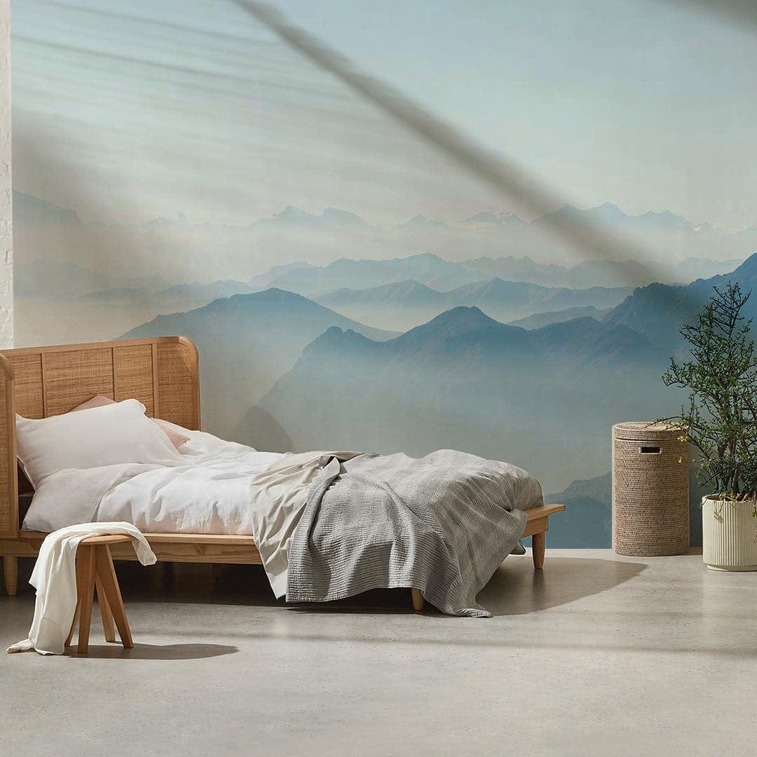Bedroom Wallpaper Mural Featuring a Breathtaking View of the Mountains