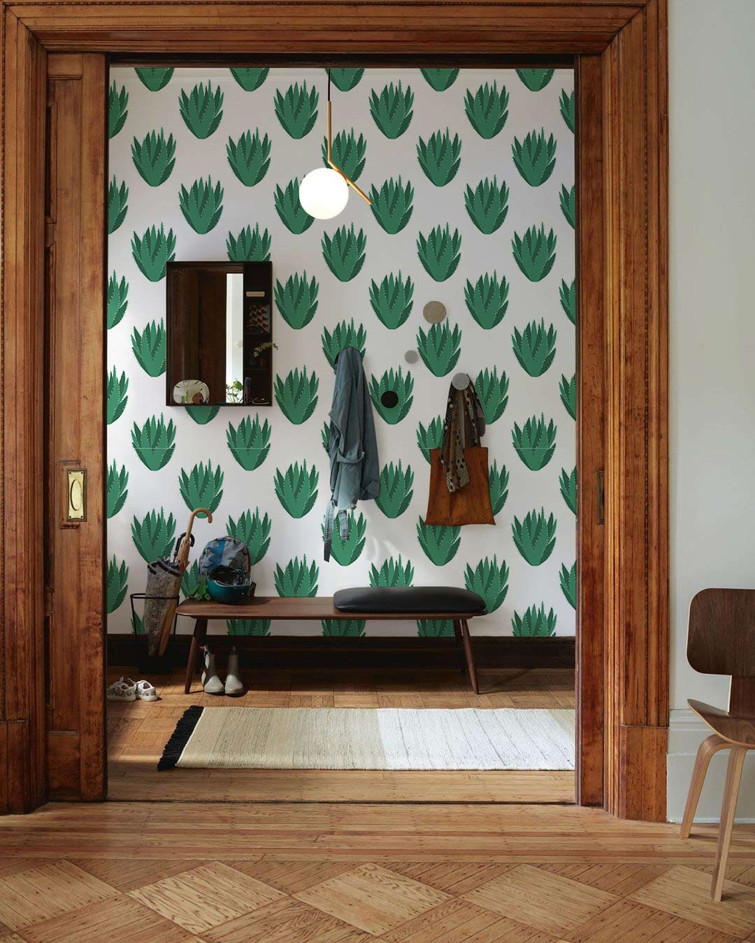 Aloe Cactus Pattern Mural Wallpaper Home Interior Decor