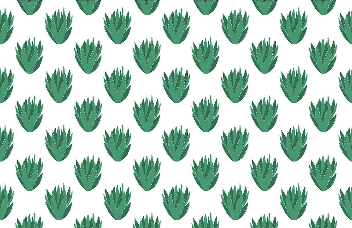 Green Botanical Leaf Pattern Wallpaper Mural