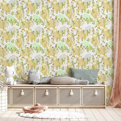 Whimsical Forest Animals Nursery Wallpaper Mural in child's room