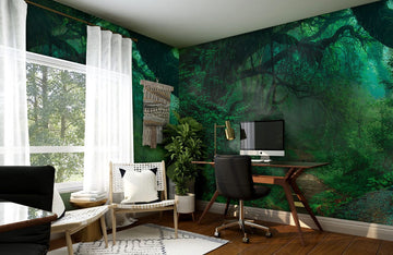 Enchanted Forest Pathway Nature Mural Wallpaper