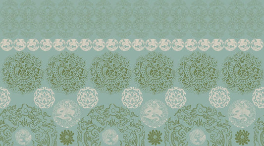 custom grren floral pattern wallpaper mural for room decor