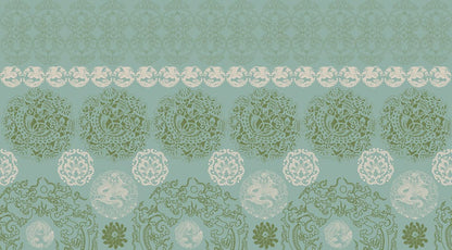 custom grren floral pattern wallpaper mural for room decor