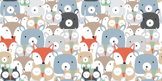 Wall murals with colourful animal faces for the house