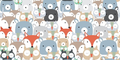 Wall murals with colourful animal faces for the house