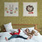 Wallpaper mural with an animal print for use in decorating a bedroom