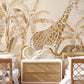 Printed Wall Mural for the Kid's Bedroom that Depicts Various Animals in a Scene Inspired by the Tropics