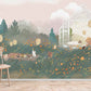 Wall mural depicting an animal picnic, perfect for use as home decor