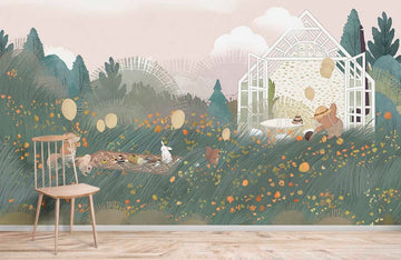 Whimsical Forest Animals Wallpaper Mural