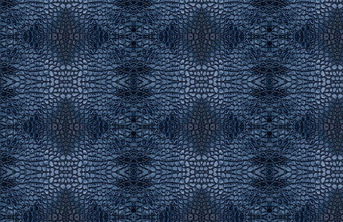Carta da parati astratta in pelle di coccodrillo blu