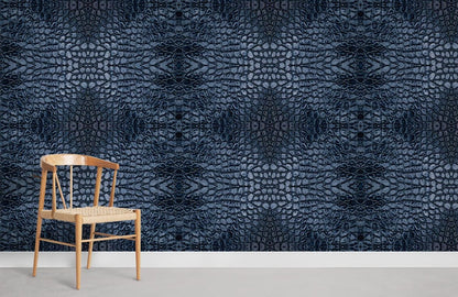 Blue Crocodile Skin Abstract Wallpaper