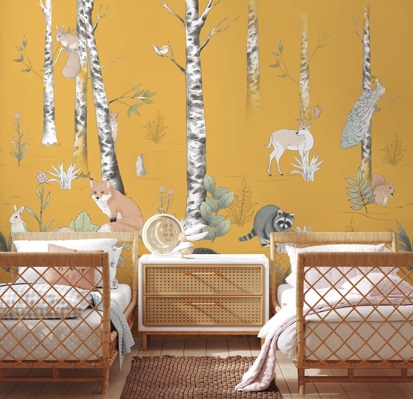 Forest Animals Wallpaper Mural Home Interior Decor