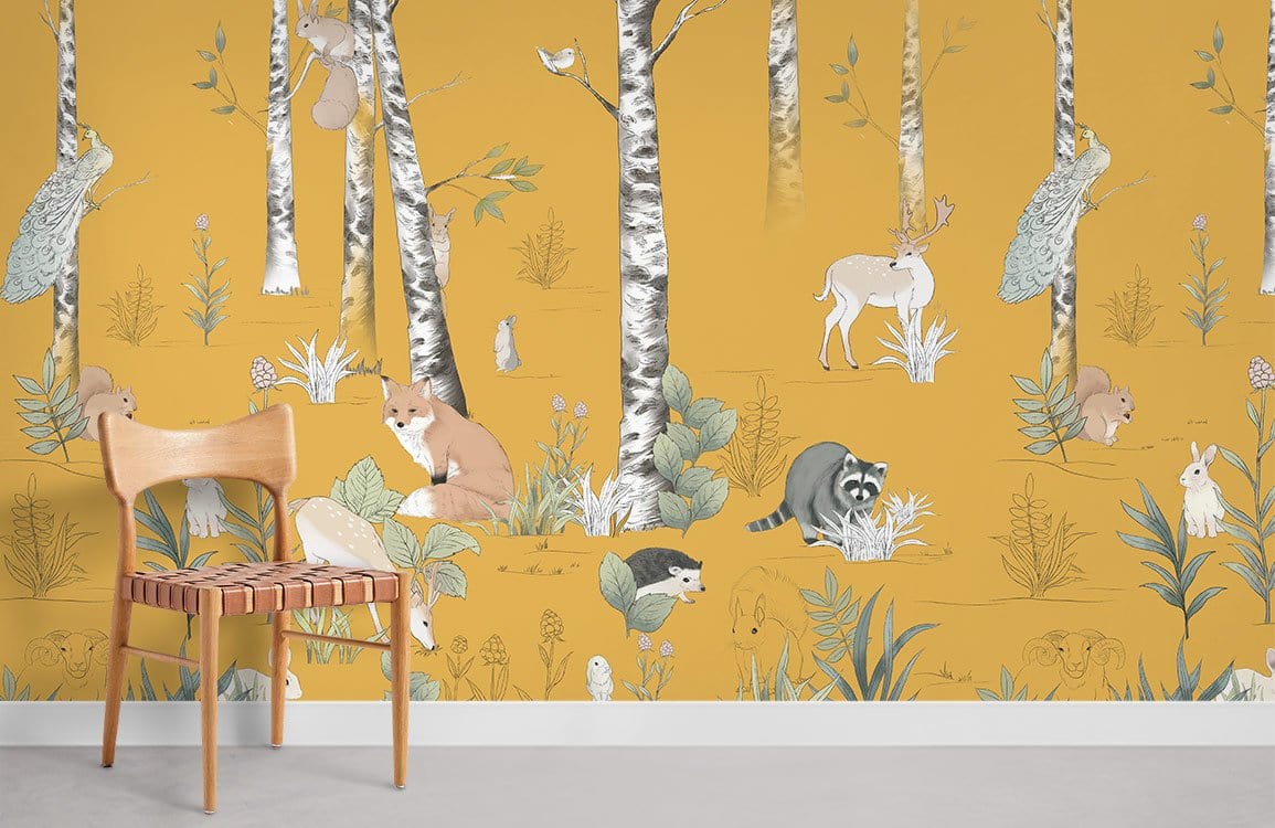 Forest Animals Wallpaper Mural Room Decoration Idea