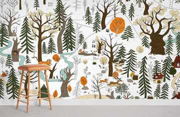 Whimsical Forest Animals Wallpaper