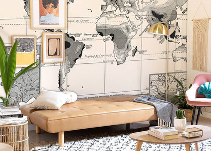 Annual Rainfall Distribution Wallpaper Mural Decoration Art
