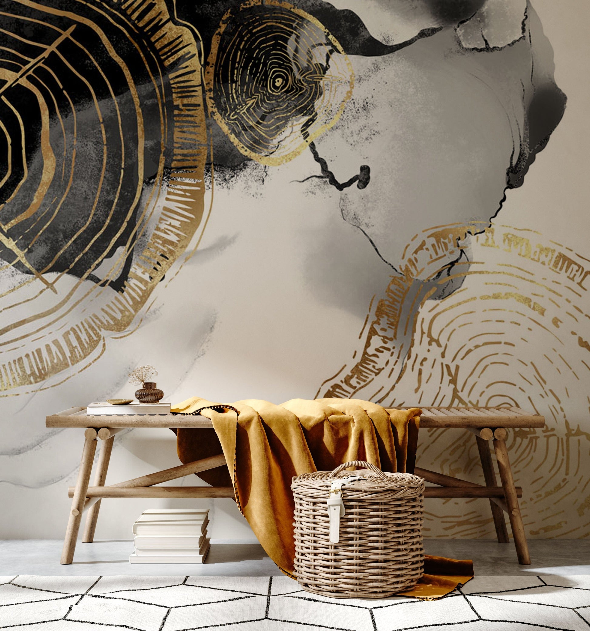 Hallway Art Deco Ring Wallpaper Mural for the Yearly Ring