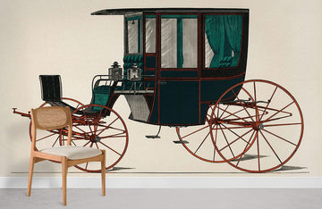 Vintage Carriage Illustrative Mural Wallpaper