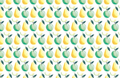 Sketched Apples and Pears Wallpaper Mural