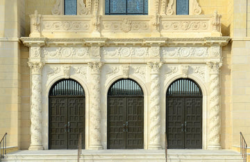 Vintage Beige Architectural Door Mural Wallpaper