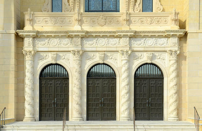 yellow vinatge gate wall mural design