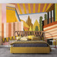 Reading and Architecture Printed Wallpaper Mural for Use in Bedroom Decorations