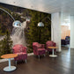 gorgeous waterfall in dense green forest mural decoration