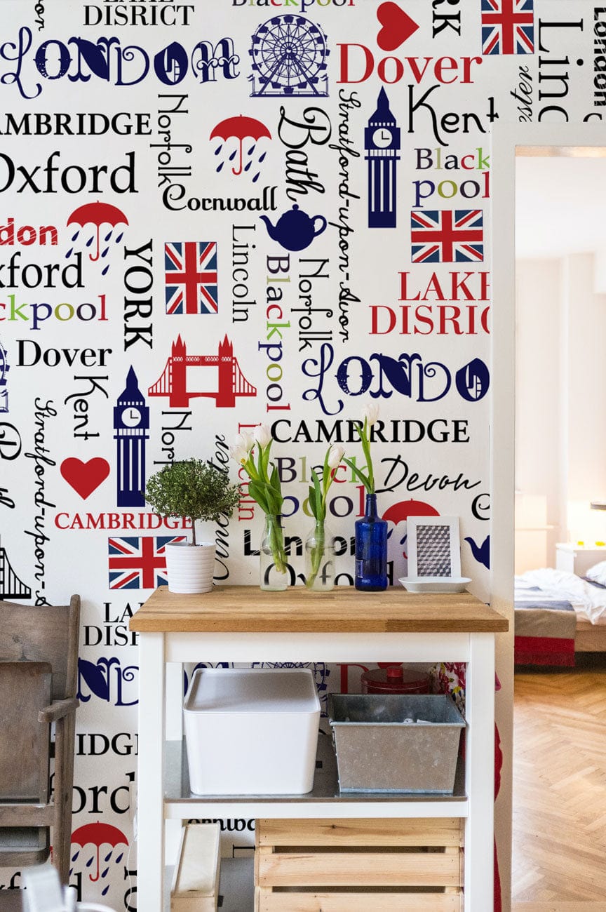 london landmark wallpaper mural hallway design