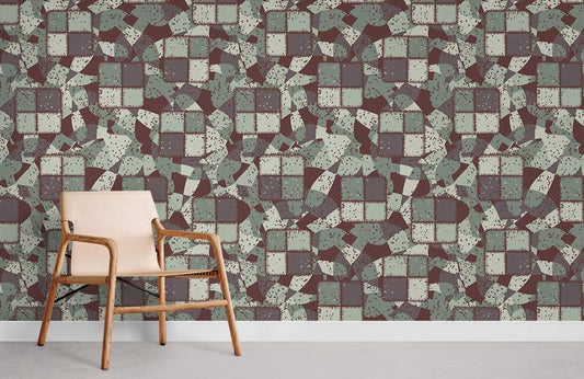 Geometric Abstract Retro Mural Wallpaper