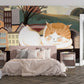 Decorate your bedroom with this adorable sleeping cat wallpaper mural!